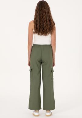 Kadın Koyu Haki Cargofit Kanvas Pantolon - 50309123019