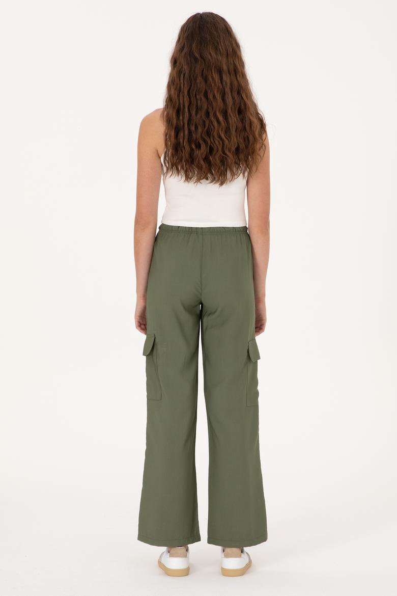 Kadın Koyu Haki Cargofit Kanvas Pantolon - 50309123019