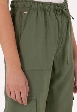 Kadın Koyu Haki Cargofit Kanvas Pantolon - 50309123019