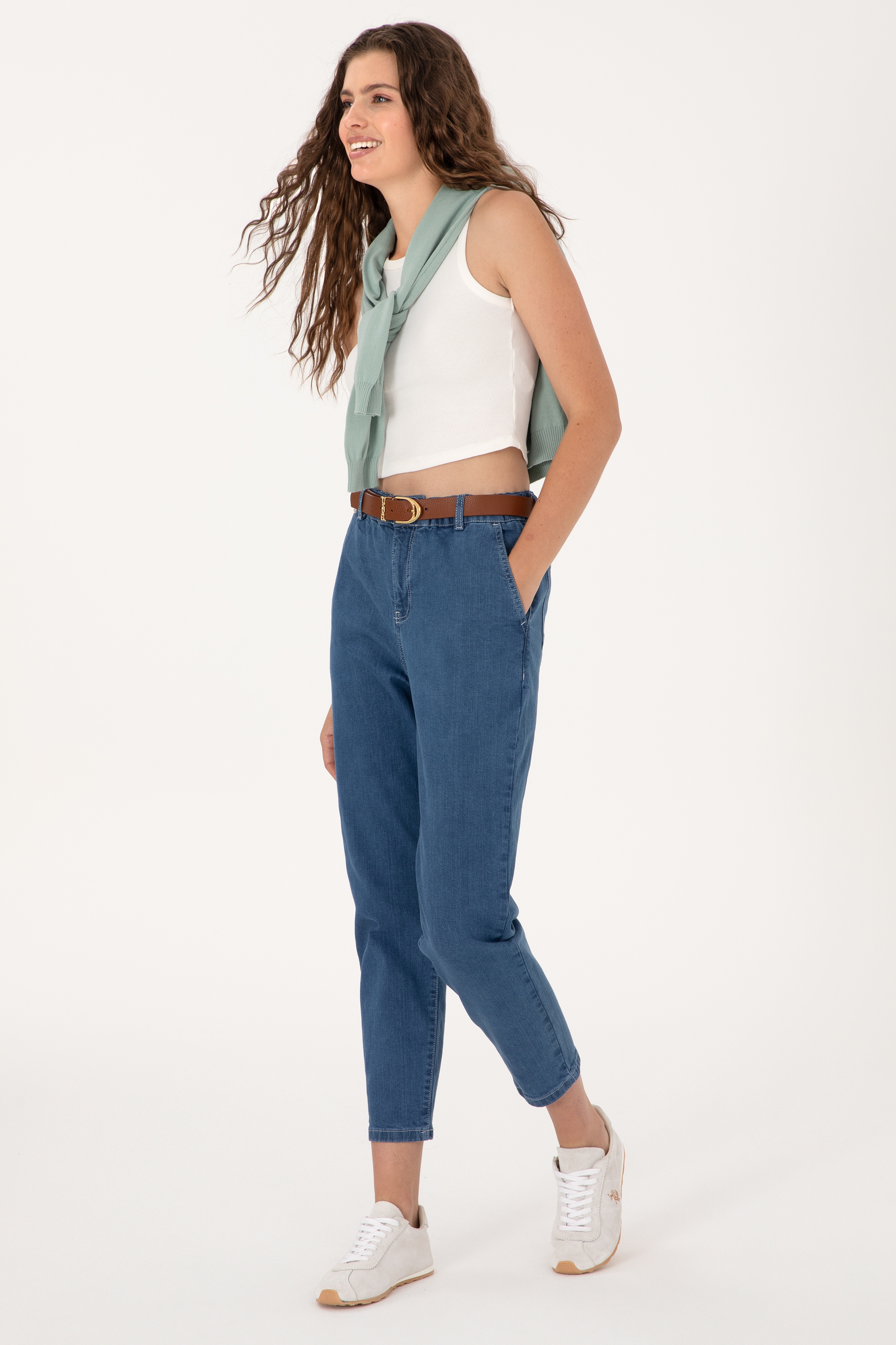 Kadın Açık Mavi Carrot Fit Jean Pantolon