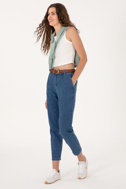 Kadın Açık Mavi Carrot Fit Jean Pantolon