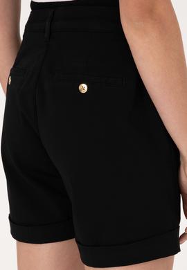 Kadın Siyah Dokuma Şort - 50309125020