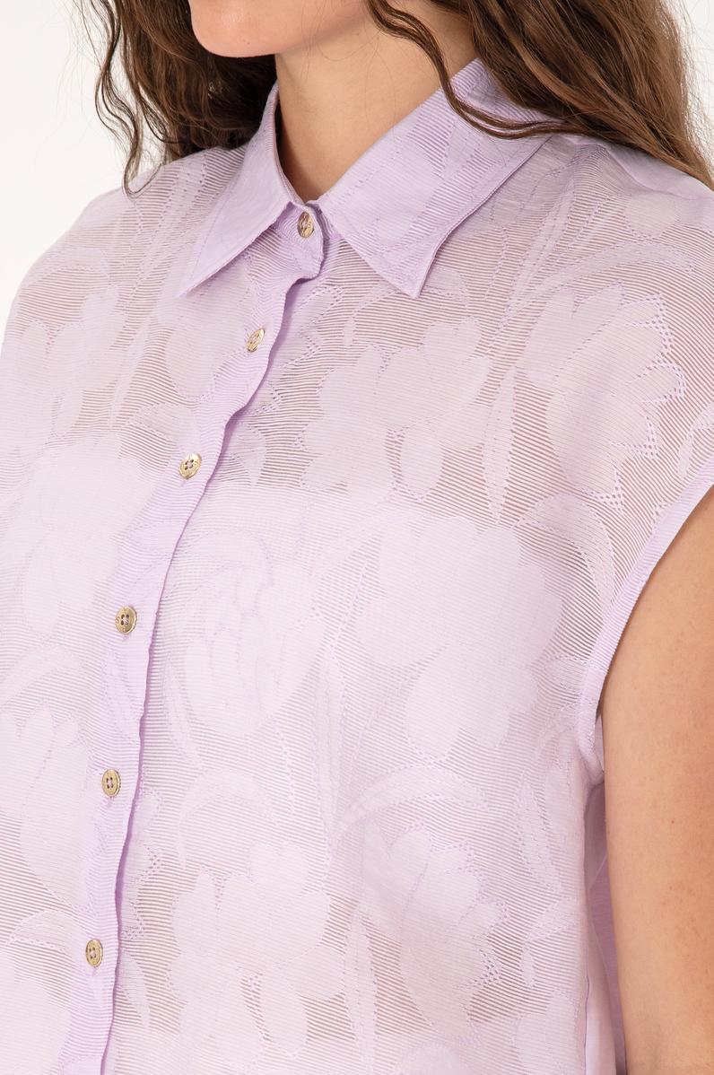 Kadın Lila Kısa Kollu Gömlek