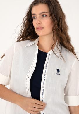 Kadın Beyaz Uzun Kollu Gömlek - 50299693006