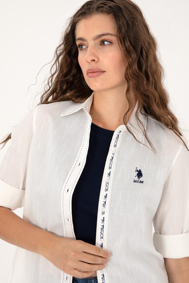 Kadın Beyaz Uzun Kollu Gömlek - 50299693006