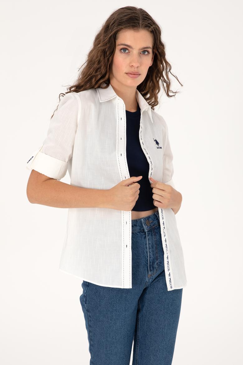 Kadın Beyaz Uzun Kollu Gömlek - 50299693006