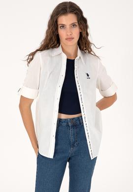 Kadın Beyaz Uzun Kollu Gömlek - 50299693006