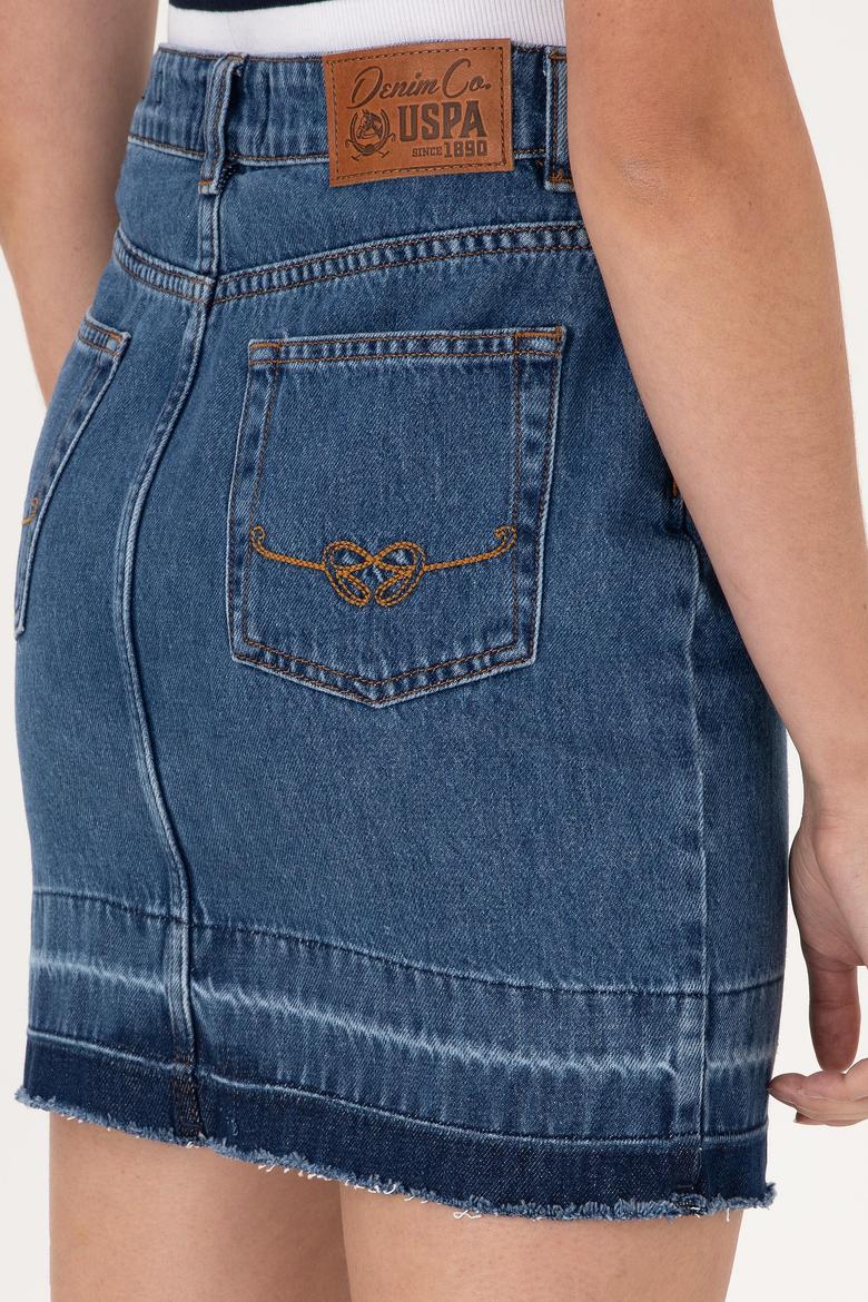 Kadın Mavi Mini Boy Jean Etek - 50300136015