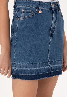 Kadın Mavi Mini Boy Jean Etek - 50300136015