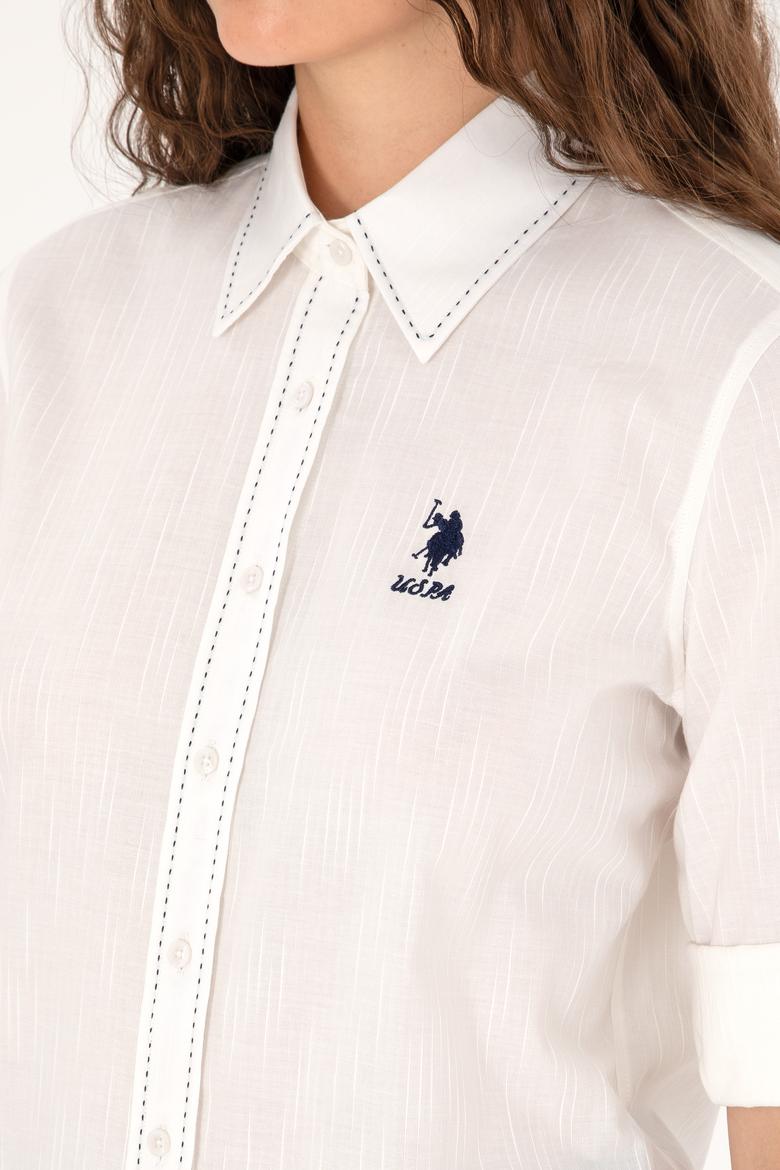 Kadın Beyaz Uzun Kollu Gömlek - 50299693006