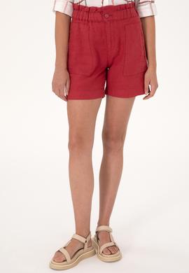 Kadın Vişne Dokuma Şort - 50300655038