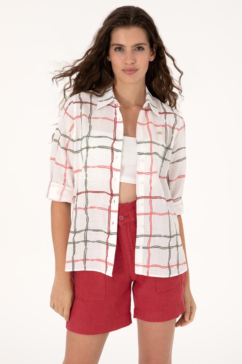 Kadın Kırmızı Uzun Kollu Gömlek