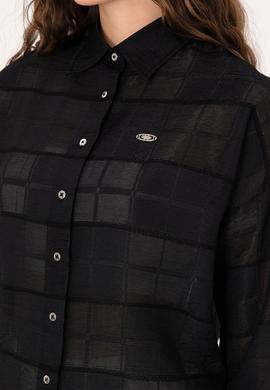 Kadın Siyah Uzun Kollu Gömlek - 50299665028