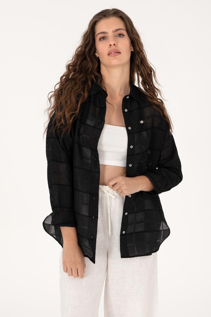 Kadın Siyah Uzun Kollu Gömlek