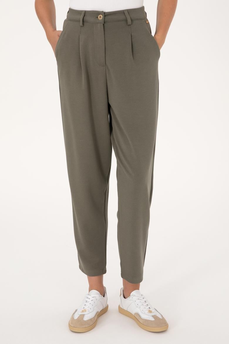Kadın Koyu Haki Örme Pantolon - 50300650002