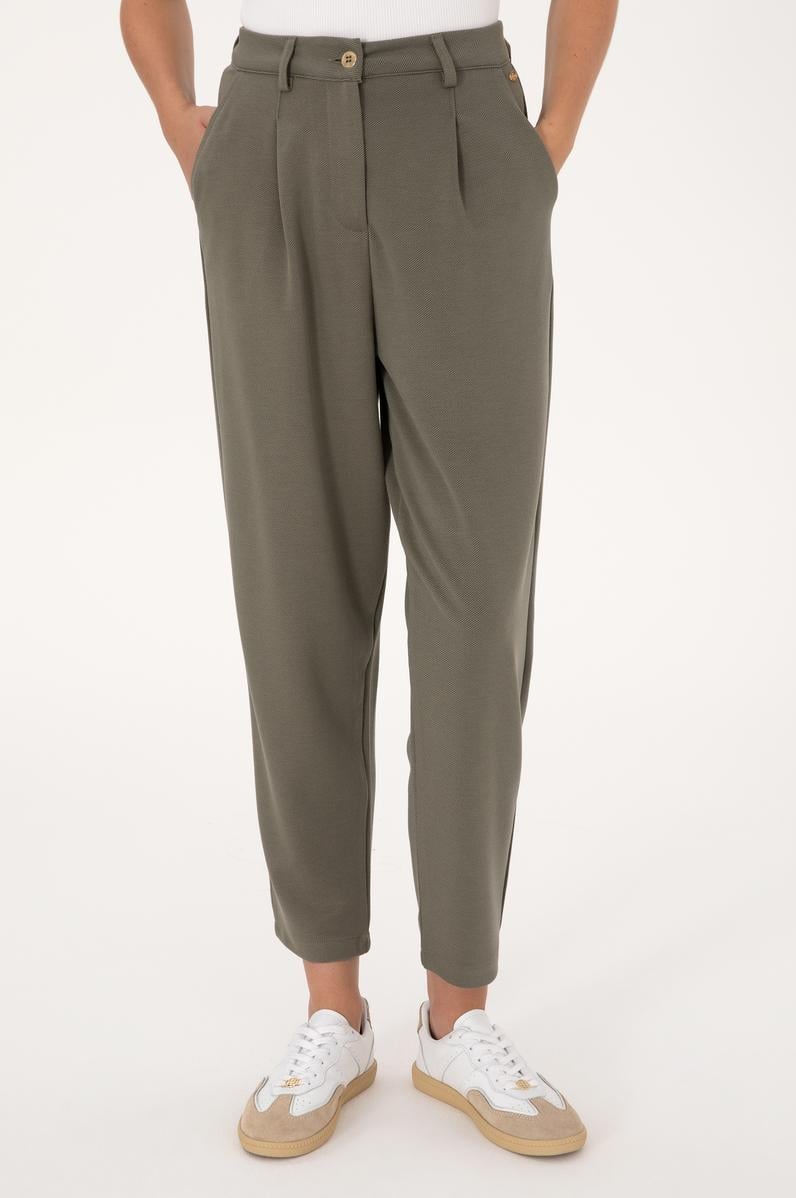 Kadın Koyu Haki Örme Pantolon