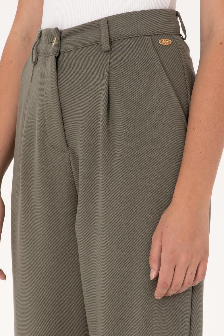 Kadın Koyu Haki Örme Pantolon - 50300650002