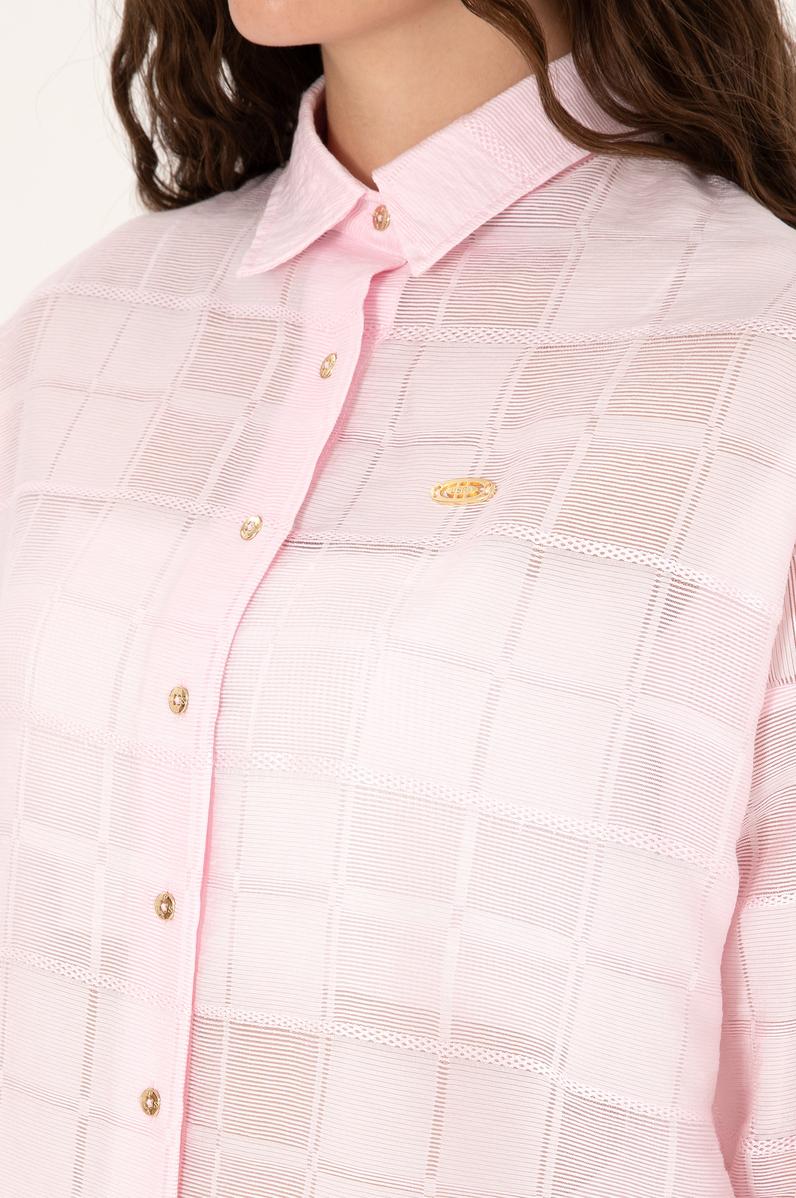 Kadın Pudra Uzun Kollu Gömlek