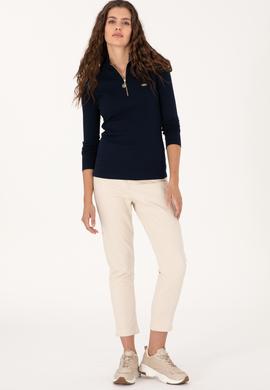 Kadın Lacivert Fermuarlı Dik Yaka Sweatshirt - 50313564021