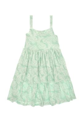 Kız Çocuk Su Yeşili Fırfırlı Askılı Örme Elbise - 50306276016