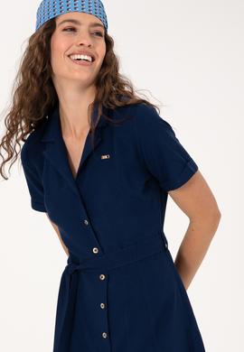 Kadın Lacivert Mini Boy Dokuma Elbise - 50306604013