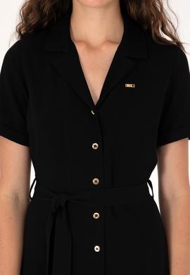 Kadın Siyah Mini Boy Dokuma Elbise - 50306604019