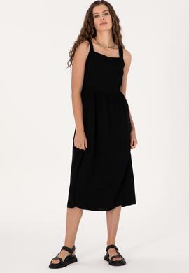 Kadın Siyah Mini Boy Dokuma Elbise - 50306637010