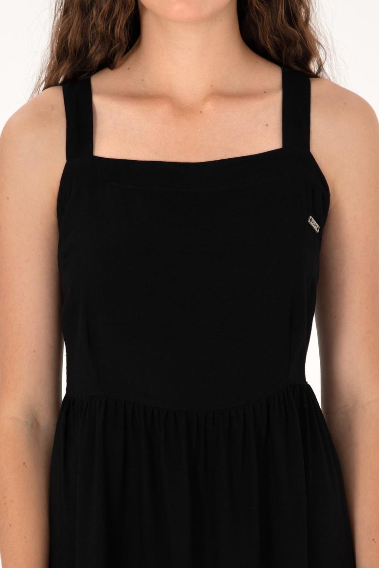 Kadın Siyah Mini Boy Dokuma Elbise - 50306637010