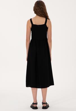 Kadın Siyah Mini Boy Dokuma Elbise - 50306637010