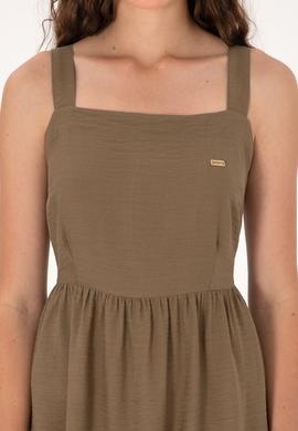 Kadın Haki Midi Boy Dokuma Elbise - 50306637005