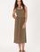 Kadın Haki Midi Boy Dokuma Elbise