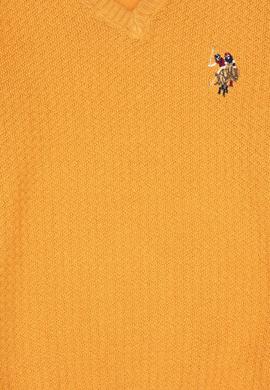 Erkek Çocuk Hardal Basic V Yaka Kazak - 50269036073