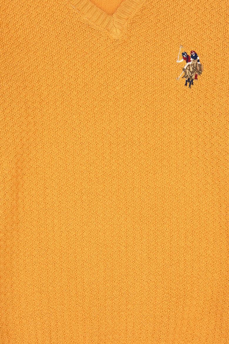 Erkek Çocuk Hardal Basic V Yaka Kazak - 50269036073