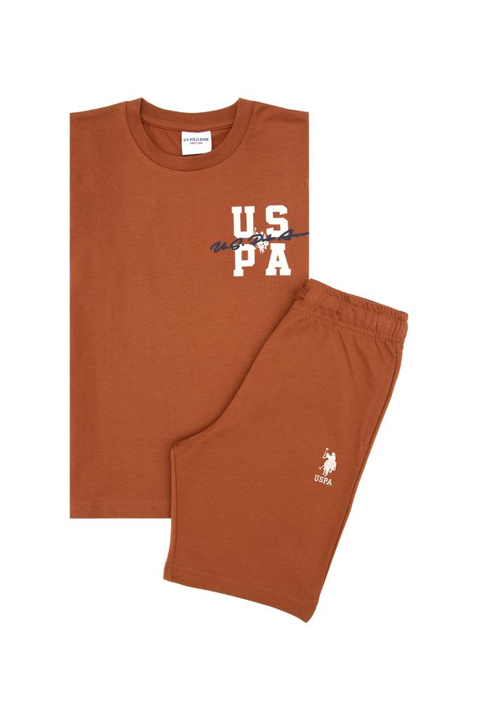 Erkek Çocuk Kahverengi Pijama Takımı