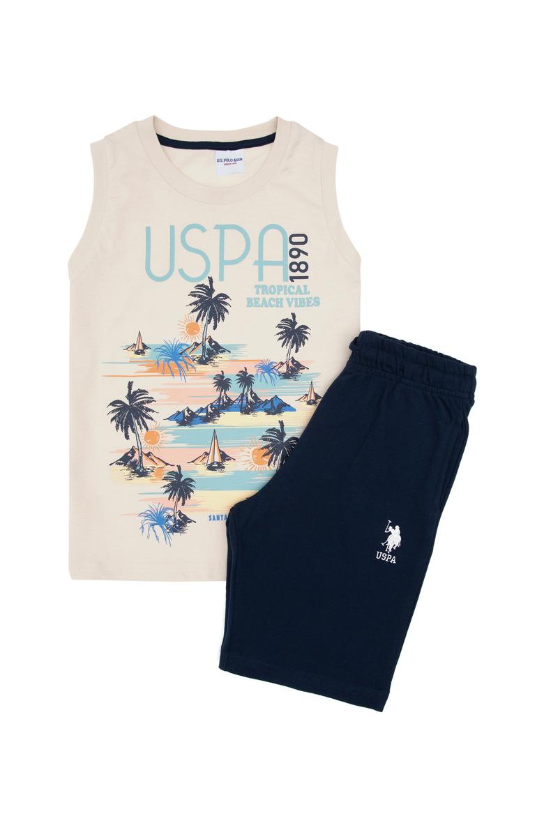 Erkek Çocuk Bej Pijama Takımı