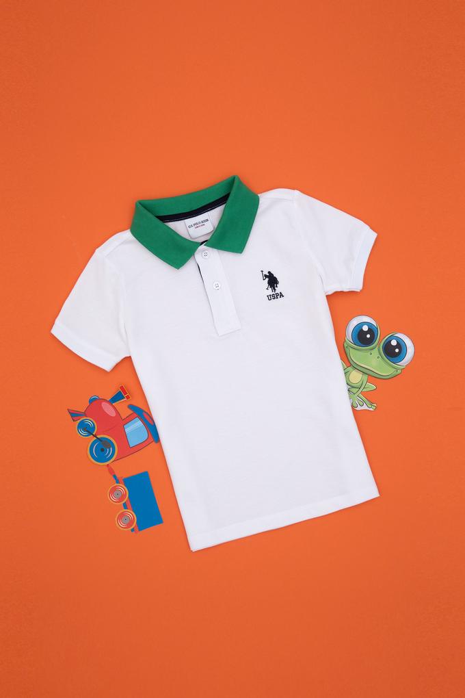 Erkek Çocuk Beyaz Polo Yaka Tişört