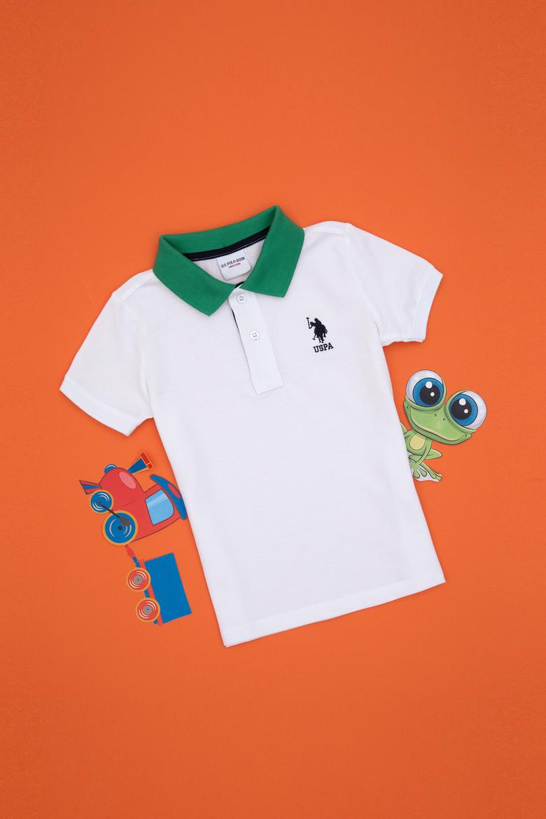 Erkek Çocuk Beyaz Polo Yaka Tişört