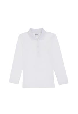 Kız Çocuk Beyaz Polo Yaka Basic Sweatshirt - 50316836010