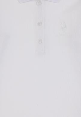 Kız Çocuk Beyaz Polo Yaka Basic Sweatshirt - 50316836010