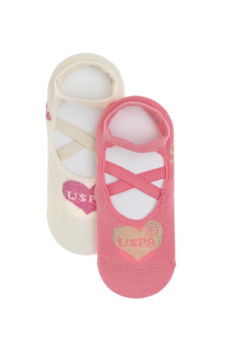 Kız Çocuk Sim Detaylı 2'li Babet Çorabı