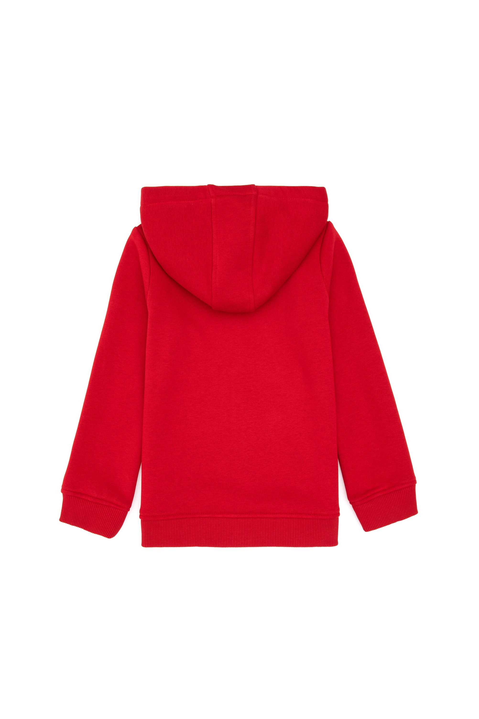 Kız Çocuk Kırmızı Kapüşonlu Fermuarlı Şardonlu Basic Sweatshirt