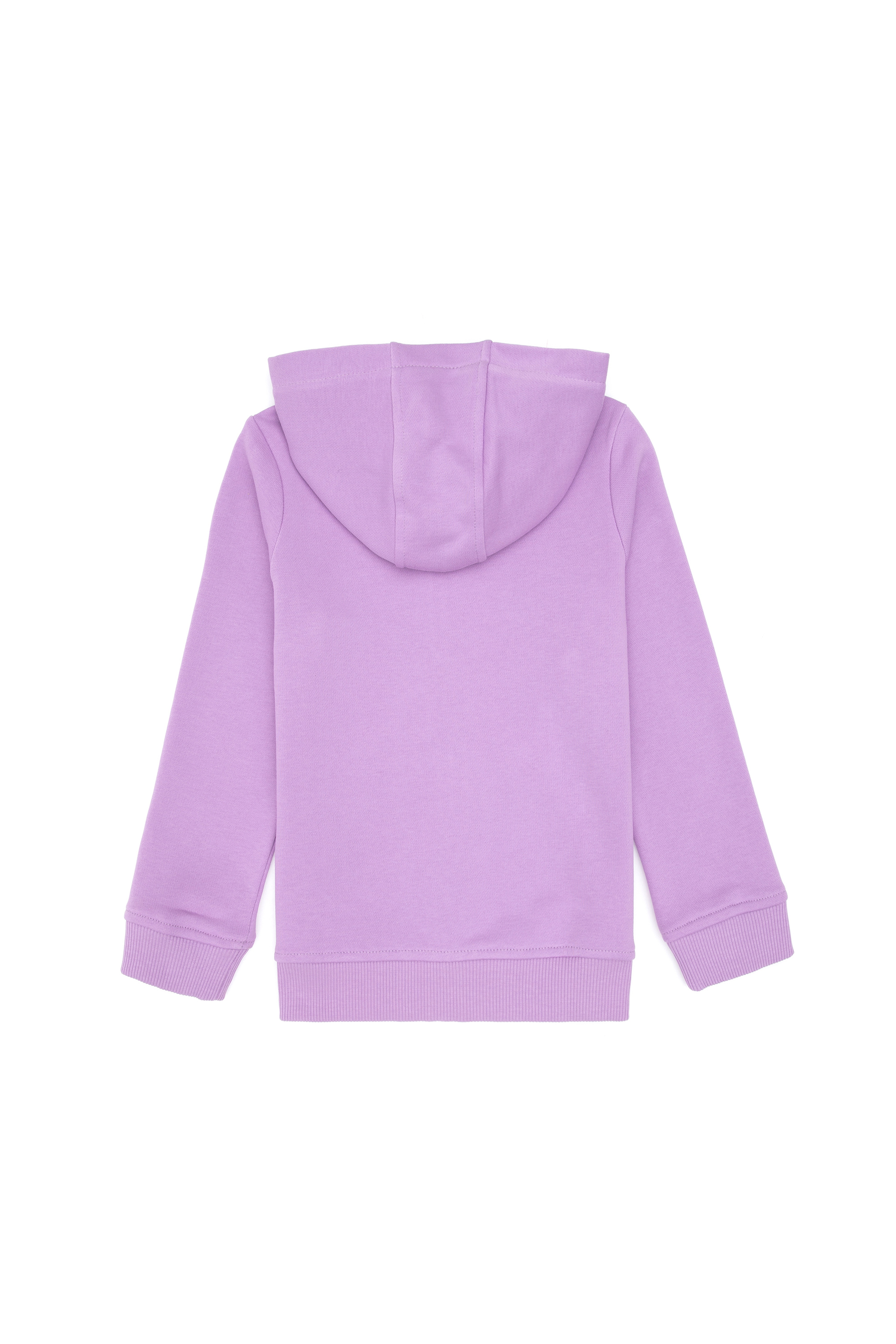 Kız Çocuk Lila Kapüşonlu Fermuarlı Basic Sweatshirt - Image 4