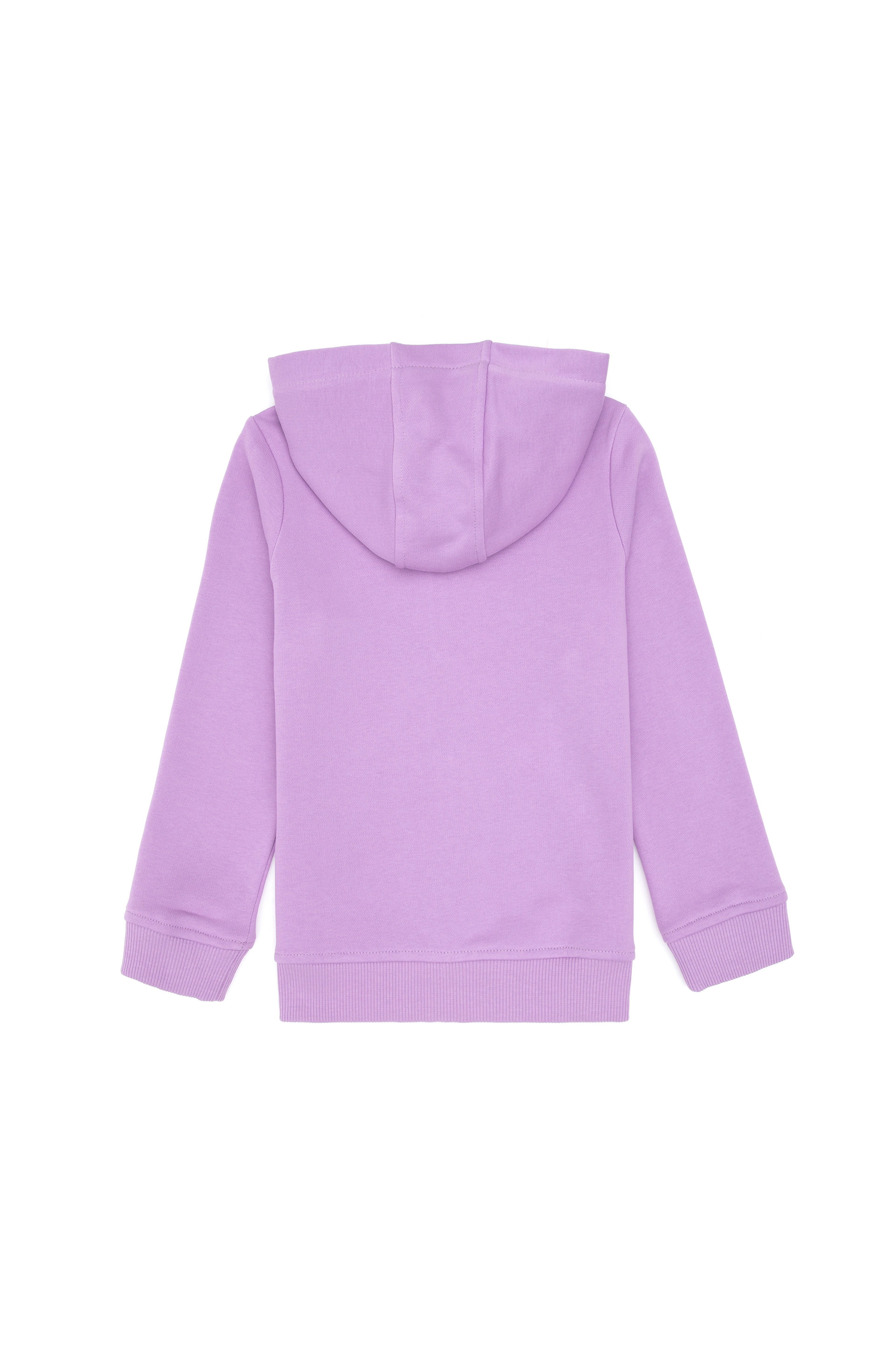 Kız Çocuk Lila Kapüşonlu Fermuarlı Basic Sweatshirt