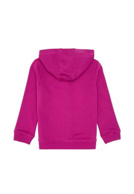 Kız Çocuk Fuşya Kapüşonlu Fermuarlı Basic Sweatshirt - 50316837017