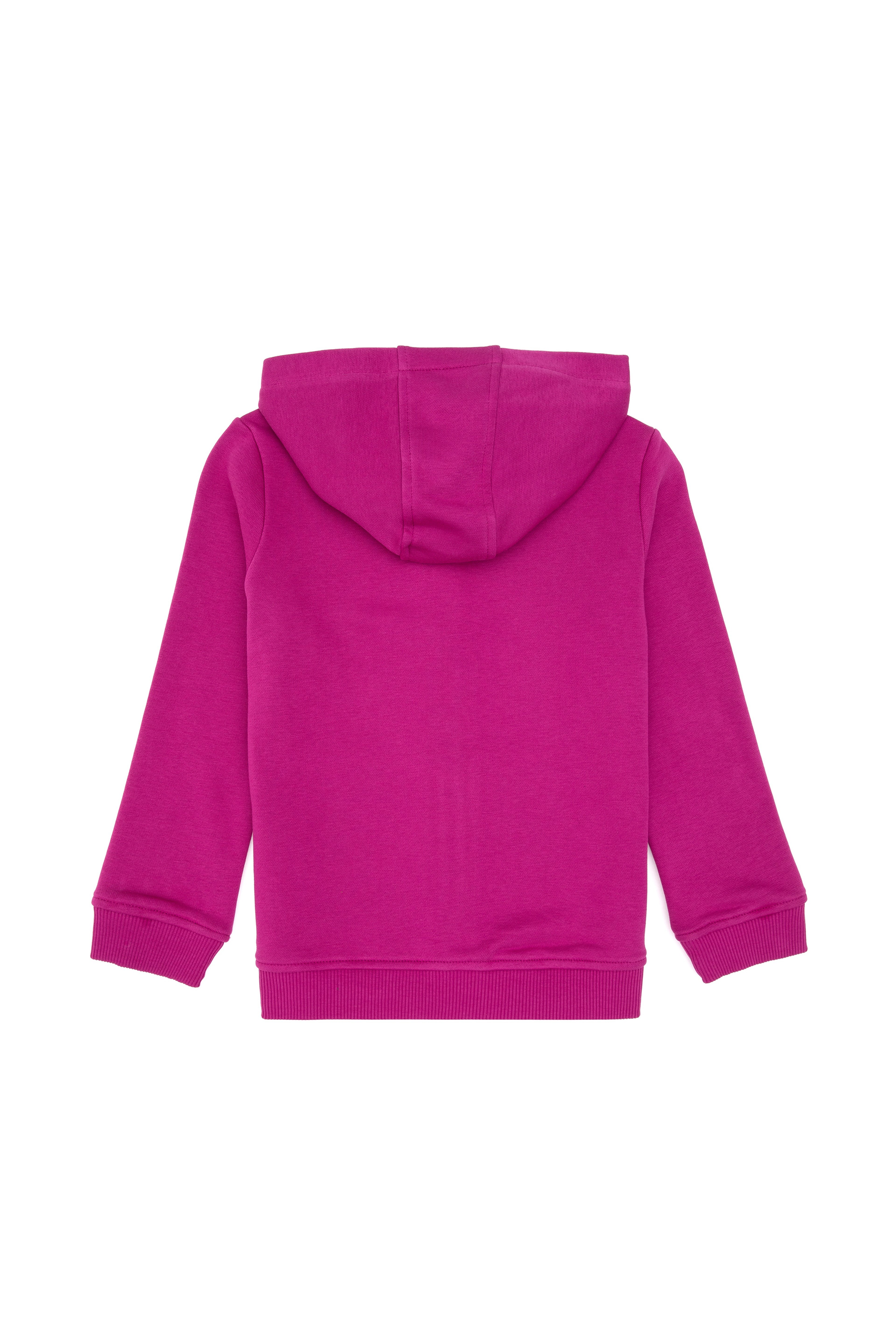 Kız Çocuk Fuşya Kapüşonlu Fermuarlı Basic Sweatshirt - Image 4