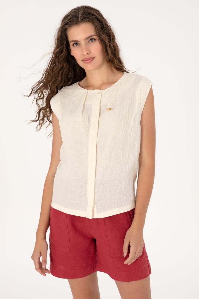 Kadın Krem Kısa Kollu Gömlek