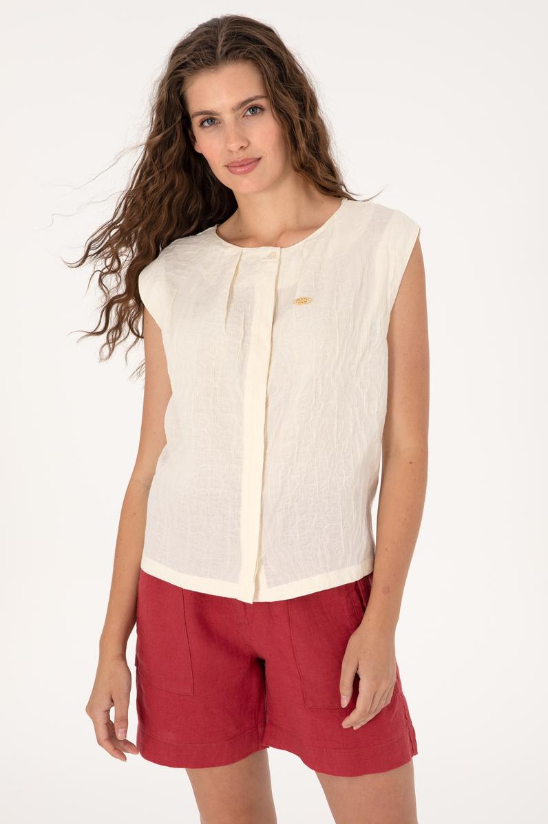 Kadın Krem Kısa Kollu Gömlek