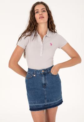 Kadın Açık Gri Basic Tişört - 50300830001