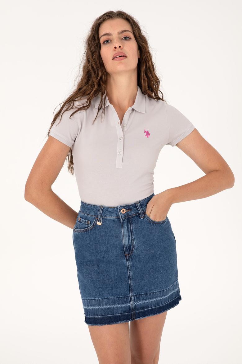 Kadın Açık Gri Basic Tişört