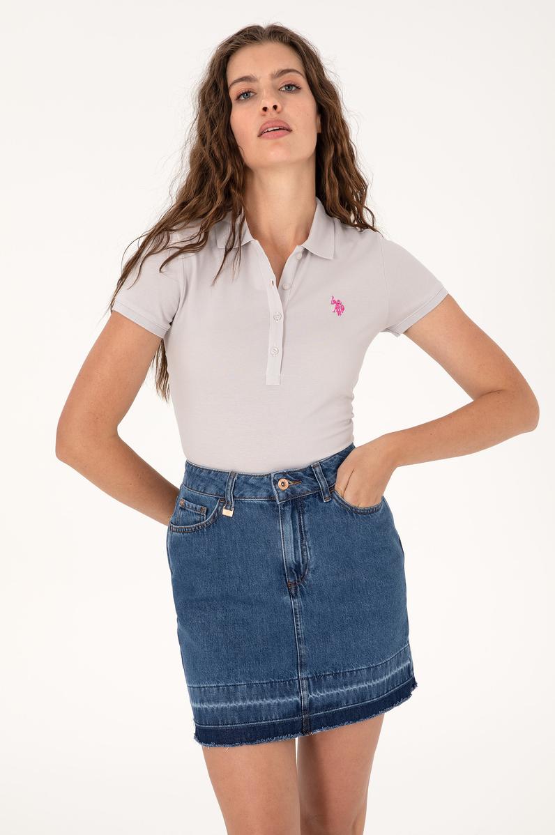 Kadın Açık Gri Basic Tişört